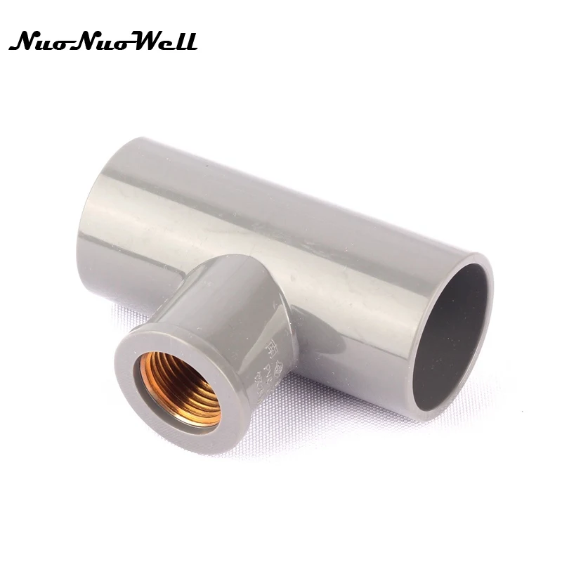 

1pcs NuoNuoWell PVC 1/2" to 32mm Pipe Brass Female Thread Tee Connector Garden Hose Parts Irrigation Watering System Fittings