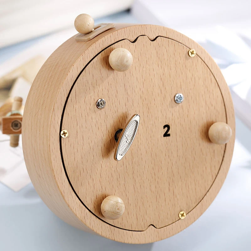 Музыкальная шкатулка с милым медведем деревянная музыкальная без батареи