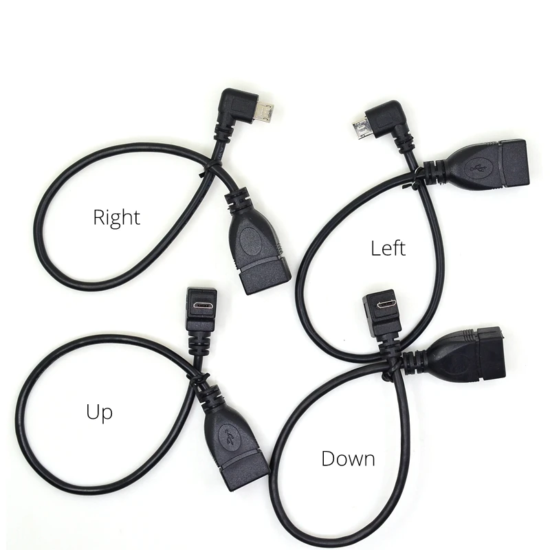 Переходник micro usb в otg кабель коннектор типа Папа мама угол 90 градусов левый правый