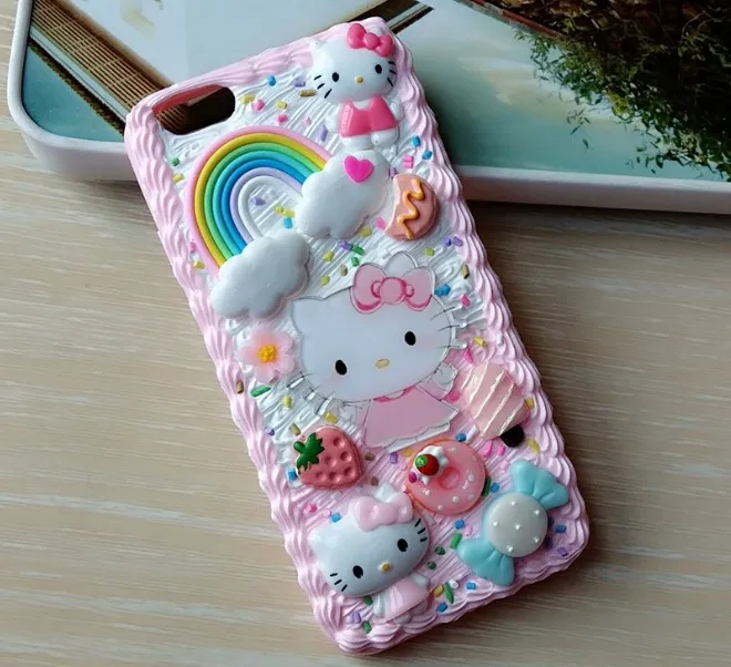Новинка для iphone XS MAX DIY чехол 3D cat телефона X 8 7/6 6s plus Крем ручной работы коробка