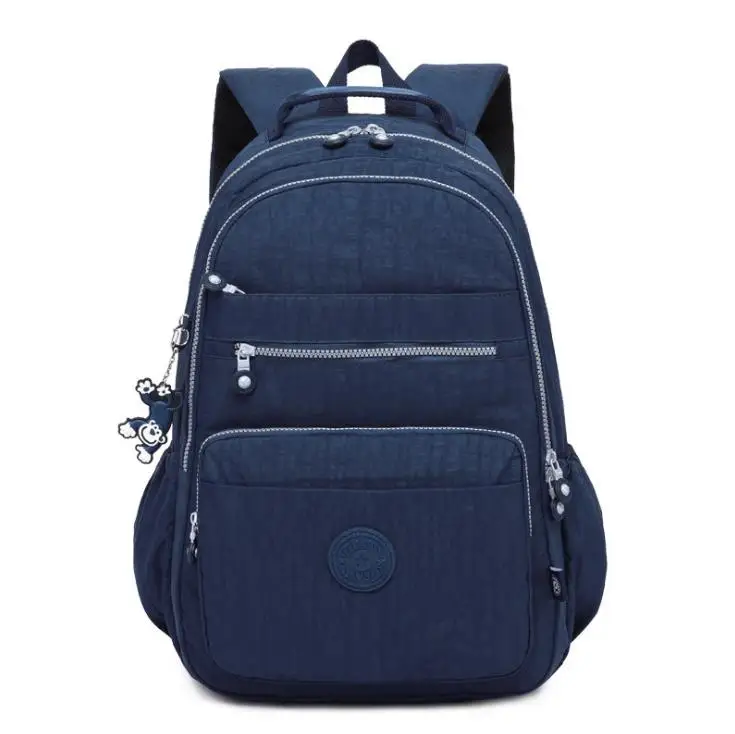 Темно-синий Повседневный школьный рюкзак Bolsa Kiple для девочки-подростка Mochila Escolar с брелок "Обезьяна" - Цвет: Темно-синий