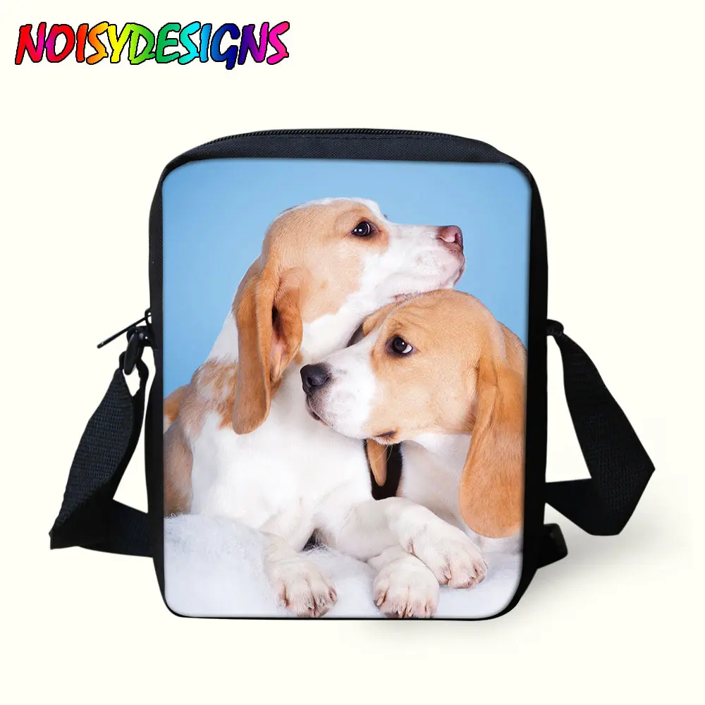 Сумка на плечо Beagle для женщин маленькая сумочка мессенджер подростков с собаками