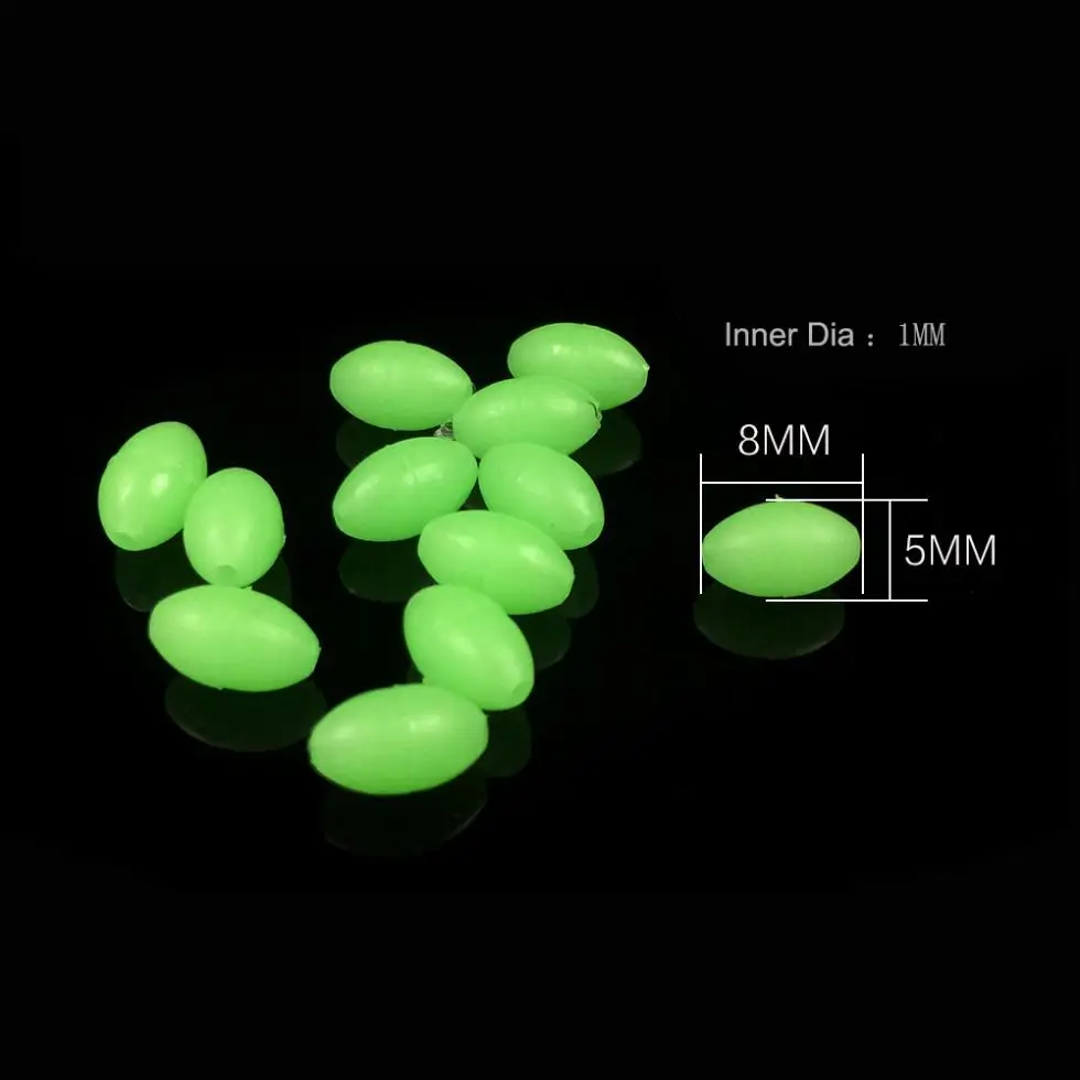 100 шт./лот прочные овальные мягкие светящиеся рыболовные бусы плавающая приманка