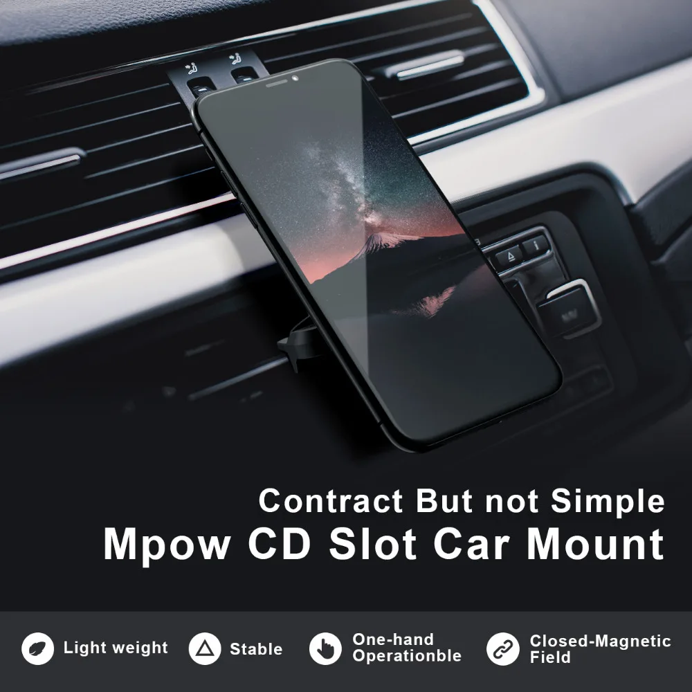 Универсальный автомобильный держатель для телефона Mpow 098B с CD слотом легкая