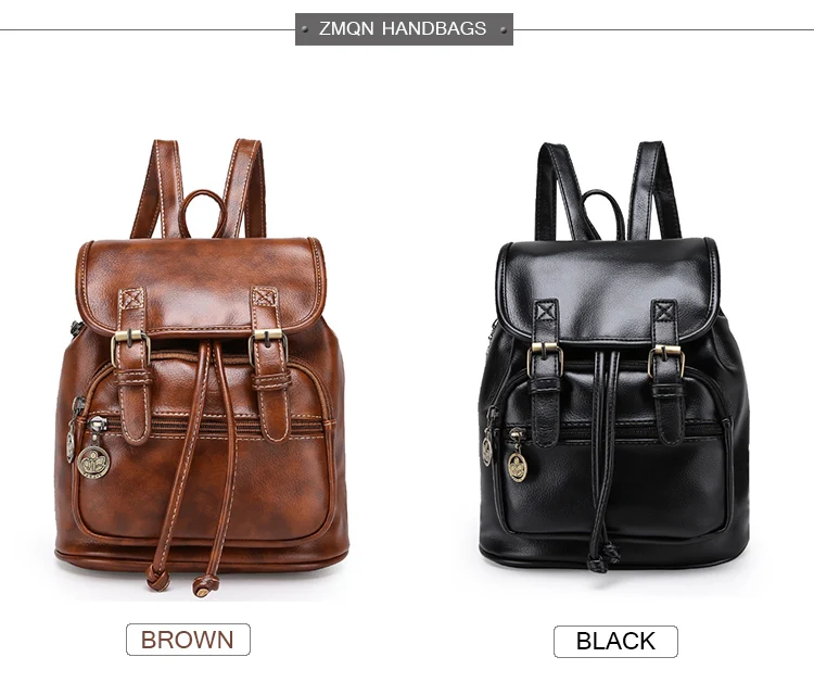 ZMQN рюкзак женский маленький Mochila Feminina коричневый высокое качество винтажные сумки для женщин кожаный рюкзак на молнии рюкзак C109