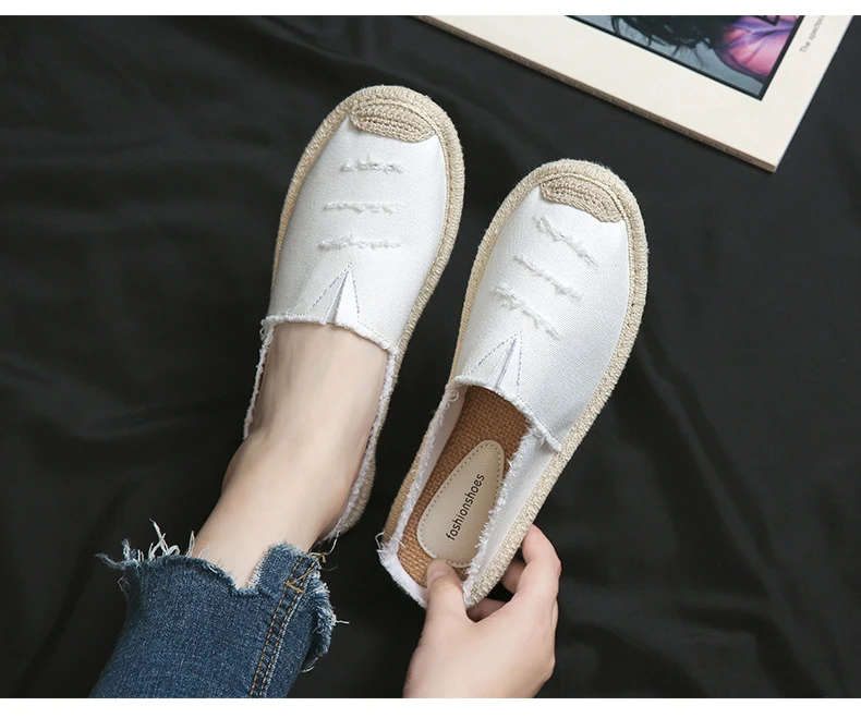 Summer women's shoes flat casual shoes half heel breathable Espadrilles fashion Shallow slip sneakers women canvas slippers