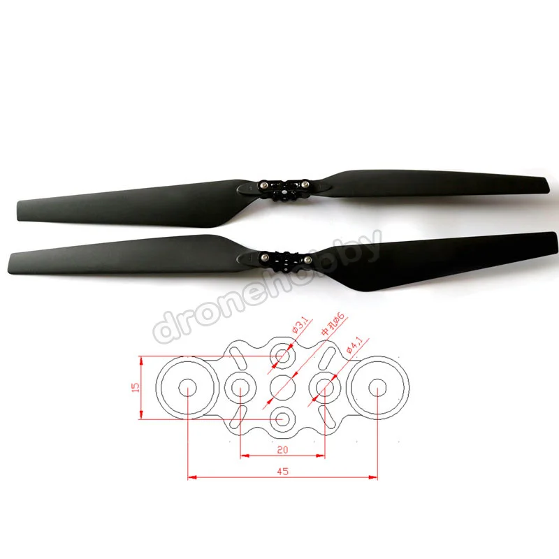 Складное весло UFUP из углеродного композитного материала UP2280/UP2380, 22 / 23 дюйма, пропеллер для сельскохозяйственного дрона, двигатель 6215