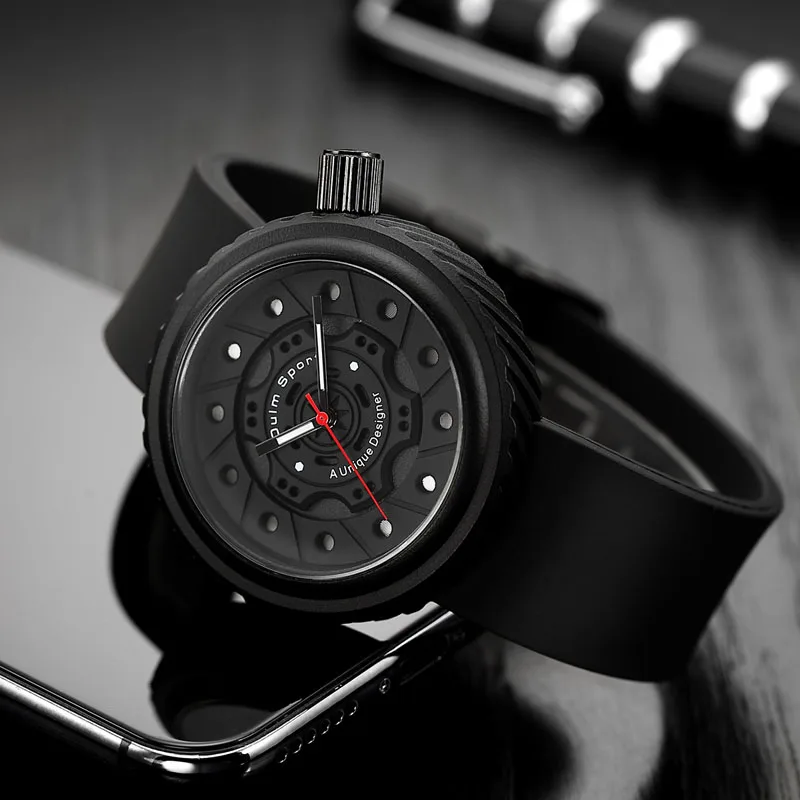 Oulm Simple Style Men's Quartz Watches Soft Silicone Strap Casual Wristwatch for Male Sport Watch New relogio masculino | Наручные