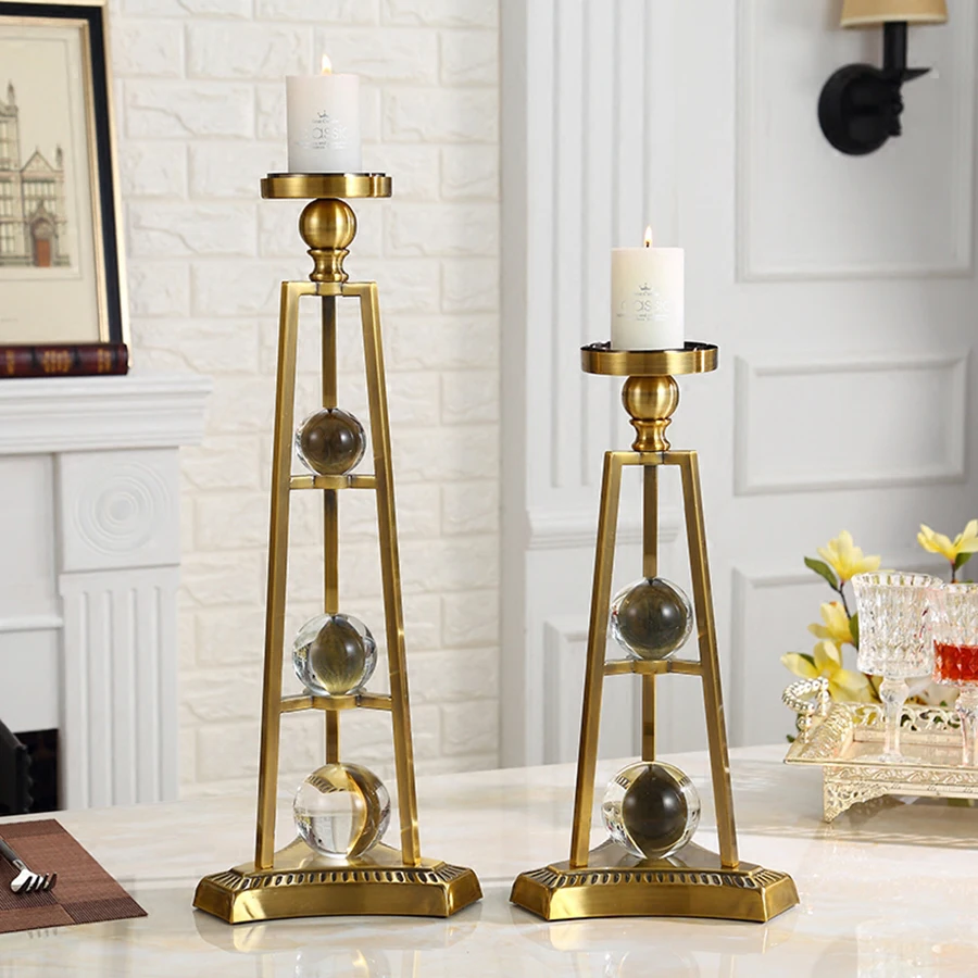 Роскошные подсвечники золотые свадебные центральные канделябры Хрустальные