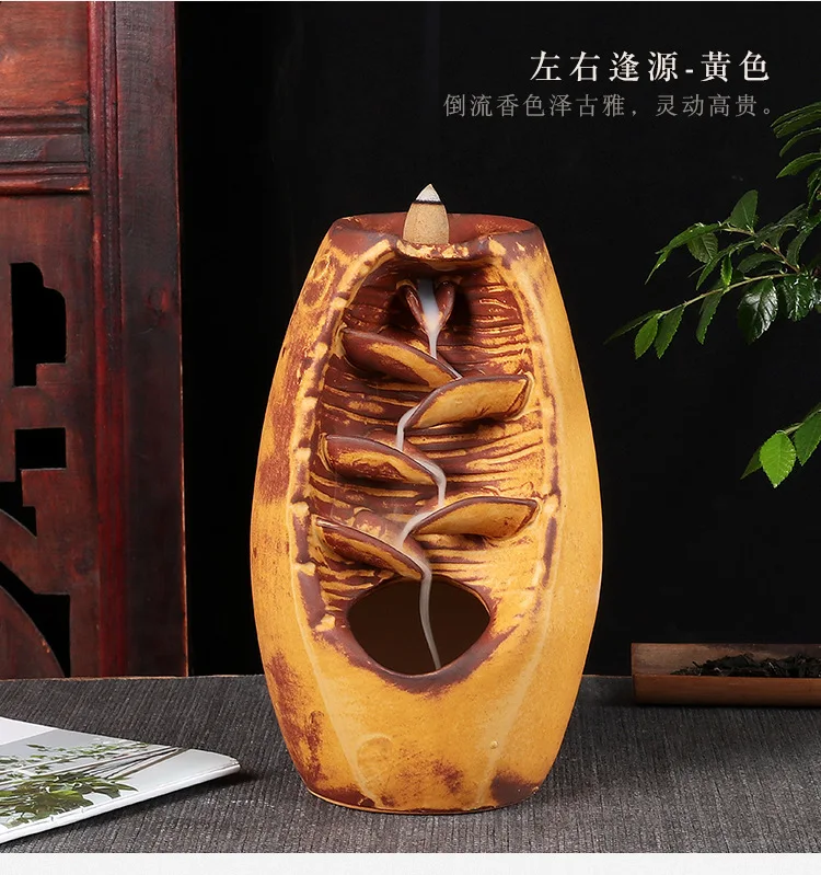 Backflow Ceramic Incense Burnerd Smoke Water Fall Down Mountain Handicraft Incense Censer Holder Home Decoration