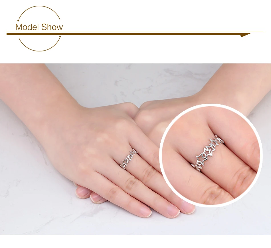 ORSA JEWELS Настоящее 925 пробы Серебряное женское кольцо на палец выдолбленная звезда пэчворк 6 мм полированное блестящее серебряное ювелирное изделие SR103