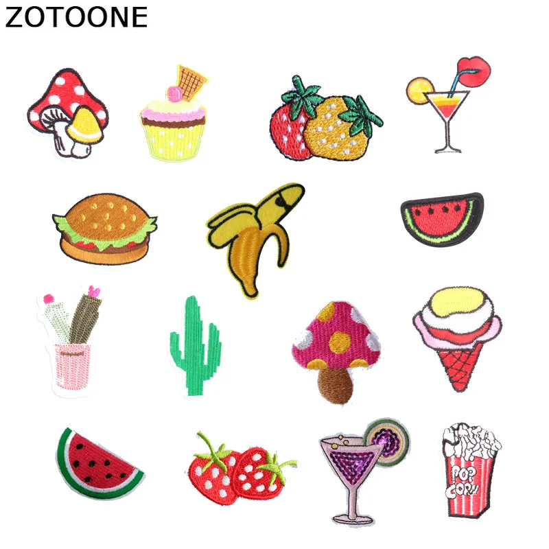ZOTOONE еда патчи торт WatermelonIron наклейки на одежду теплопередача аппликация вышитые