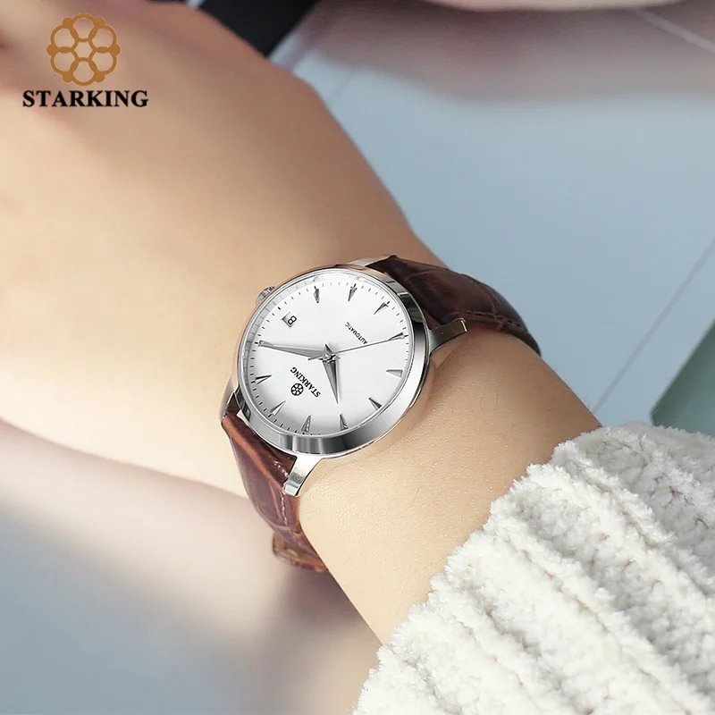 Часы STARKING мужские/женские наручные автоматические модные с кожаным ремешком из