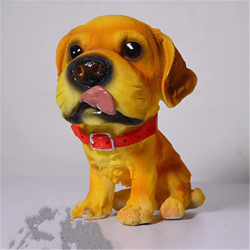 6 ''милый щенок Статуя Имитация большой головы Ротвейлер граница колли волк