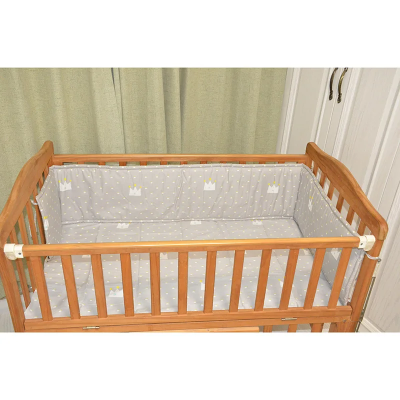 Детские Серый Корона Постельное белье, Baby Safe спальный детская кровать бамперы комплект, мягкая детская кроватка висит сумка для хранения