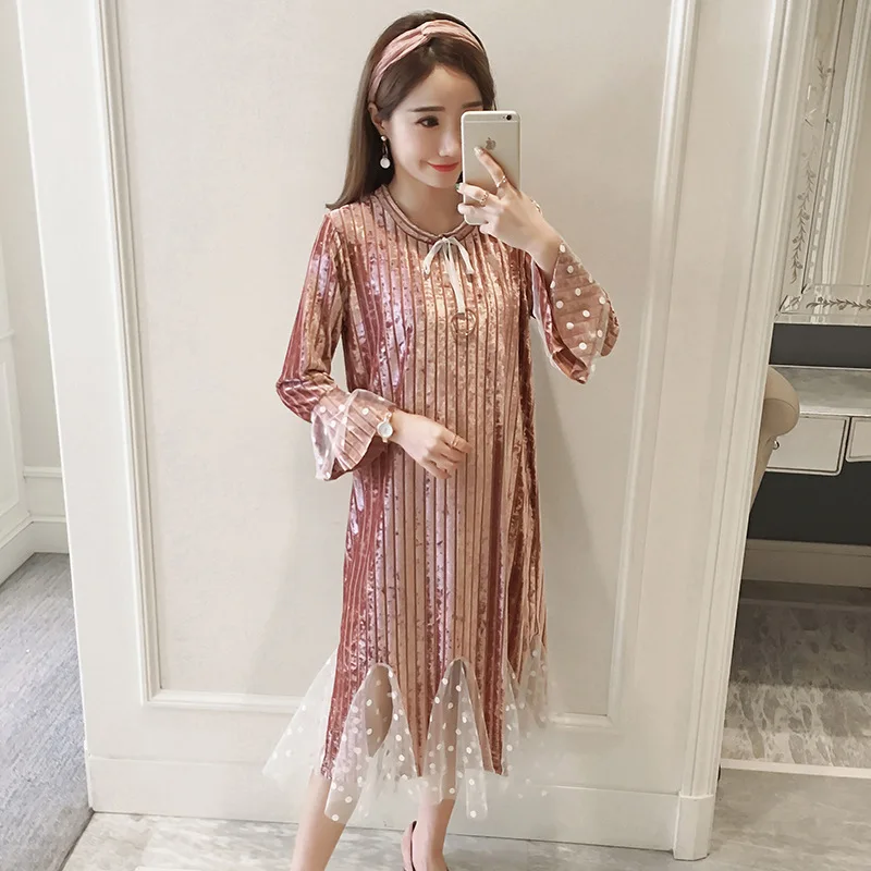 Одежда для беременных розовые платья мягкое свободное и удобное платье