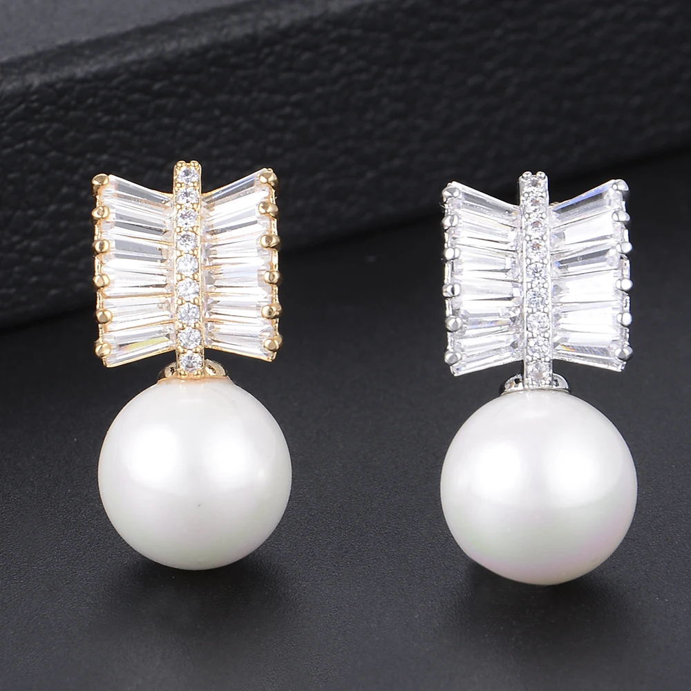 Женские серьги с искусственным жемчугом SISCATHY элегантные серьги-гвоздики