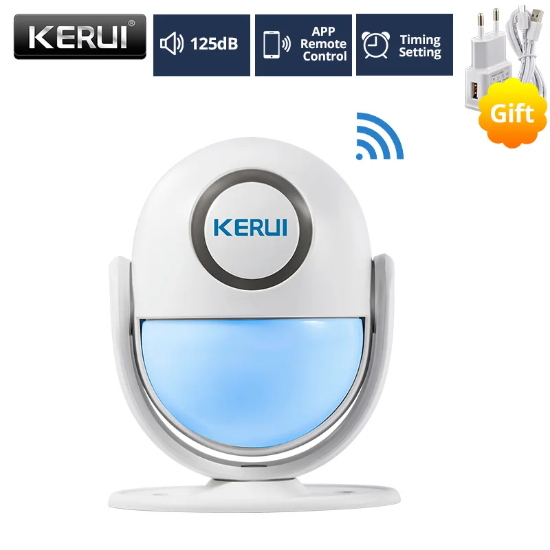 Kit 1 KERUI WI-FI 120dB дома охранной сигнализации Системы светодиодной вспышкой магазин запись Добро пожаловать перезвон сигнализации работает с Alexa Smart приложение - Цвет: Kit 1