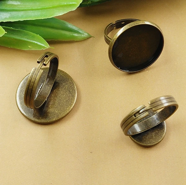 

10pcs/lot Gold Silver Color 10/12/14/16/18mm Blank Ring Base Settings Fit Round Flatback Cabochon Ring Base Cameo Jewelry Making