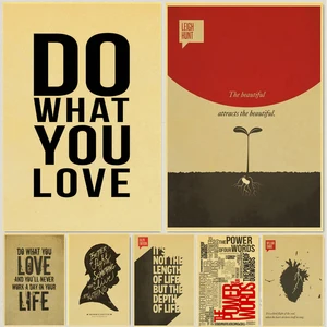 Ретро-постеры с цитатами, крафт-бумага, высокое качество, картина для домашнего декора, настенные наклейки, мотивирующий вдохновляющий