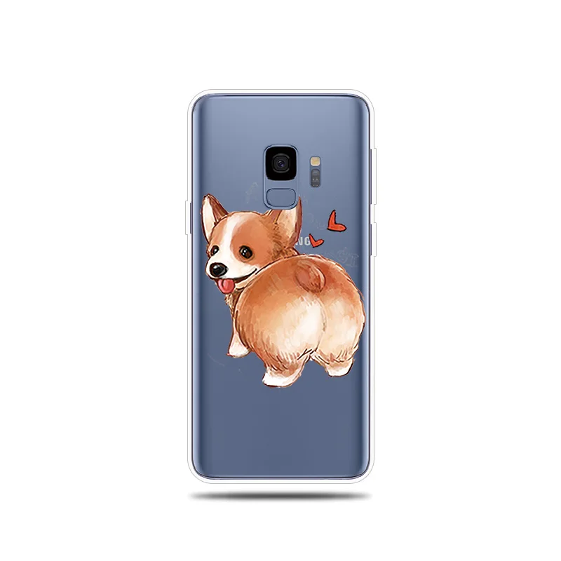 Милый силиконовый чехол для телефона с рисунком собаки кошки samsung Galaxy S5 S6 S7 Edge S8 S9