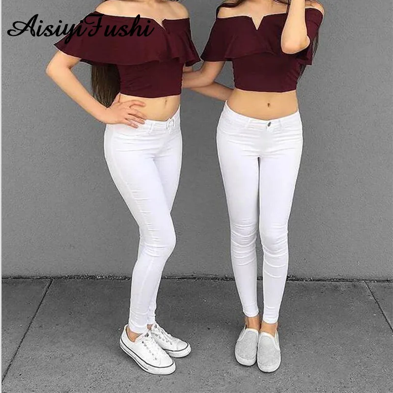 Capris Jeans With High Waist Harem Pants Women Leggings White For Elastic Pencil 6Xl Plus Size Denmi Overalls | Женская одежда