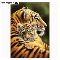 zooya diamond embroidery 5d diy diamond painting animal tiger mother son diamond painting cross stitch rhinestone mosaic bk209