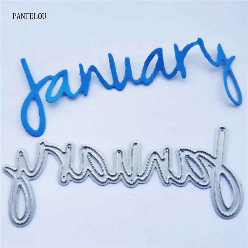 Штамп PANFELOU January the word для высечки бумаги Металлическое Ремесло Скрапбукинг/Сделай