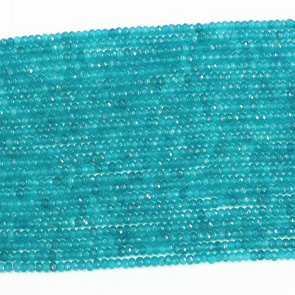 Лидер продаж бусины из натурального камня синего цвета 2*4 мм граненые abacus chalcedony