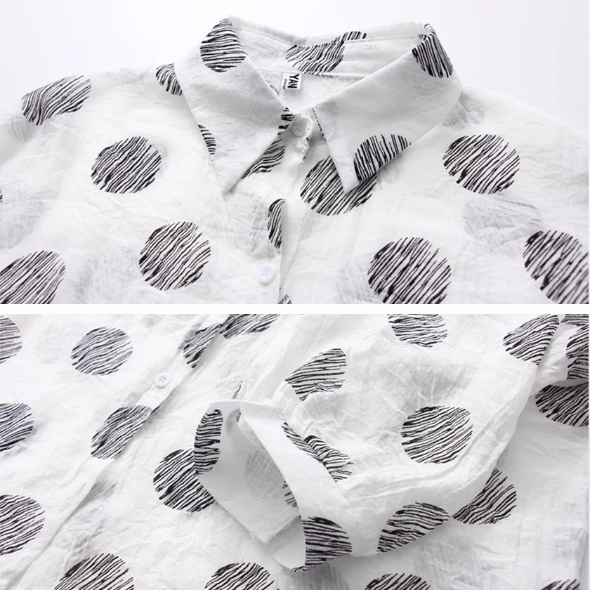 Новое поступление Лето в горошек с длинным рукавом для защиты от солнца