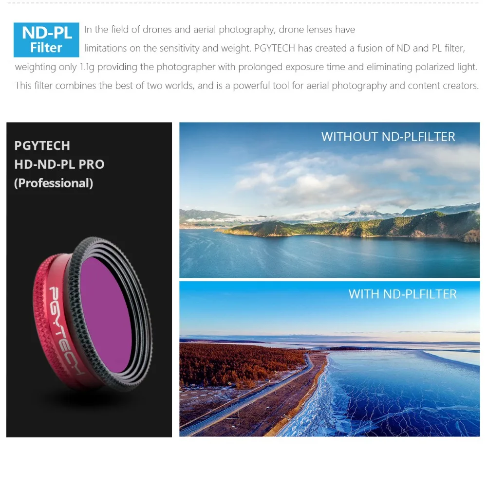 PGYTECH профессиональная версия фильтра объектива для DJI Mavic Air UV CPL ND4 ND64PL фильтры Pro для DJI Mavic камера воздушного дрона фильтр