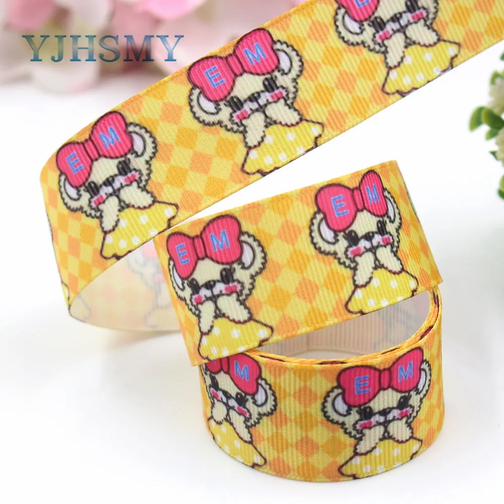 YJHSMY I-19103-309 10 ярдов 25 мм мультфильм печатных grosgrain ленты Подарочная упаковка DIY