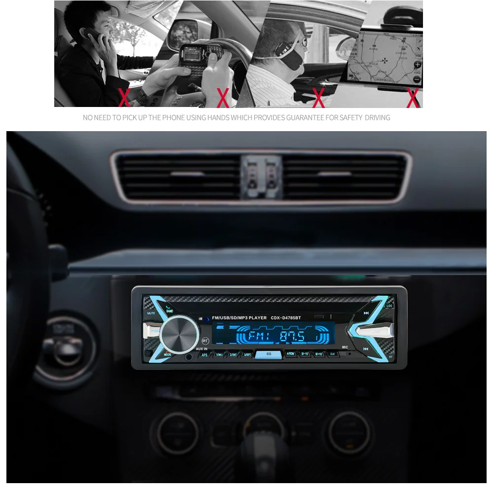 Авторадио Camecho 1 Din 12 В Bluetooth FM в тире авто стерео SD TF usb MP3 аудио плеер Aux-In