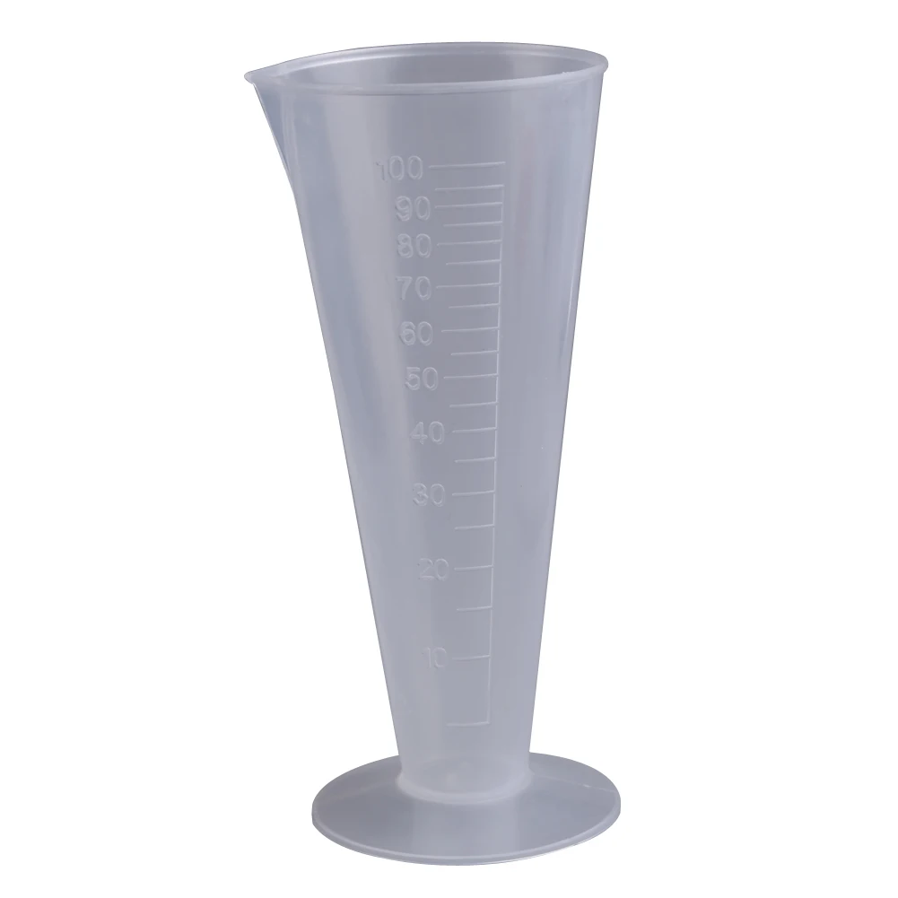 Новейшие конические выпускные Пластиковые мерные чашки 100 мл круглая основа Лот