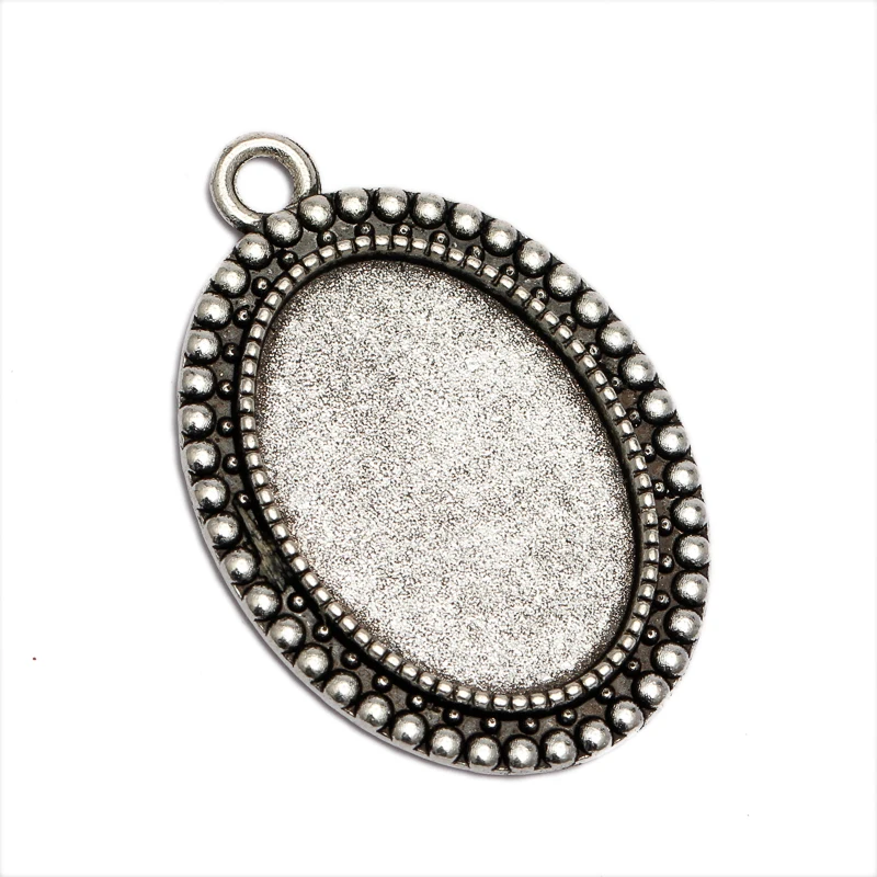 

10pcs/lot Oval Pendant Settings Blank Base Cabochon Base for 18x25mm Cabochon Cameo DIY Necklace Making