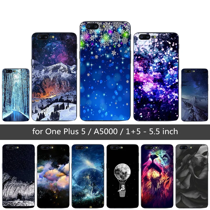 TPU Case for OnePlus 5 Five 1+5 Snowflake Printing Back Phone Cover Silicon Protection Cases Shells |