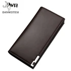 DWTS мужской классический длинный кошелек с отделением для карт, мужской кошелек, качественный вместительный большой брендовый Роскошный кошелек на молнии для мужчин
