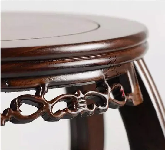 Красная резьба по дереву твердая деревянная пьедестальная ваза аквариум бонсай