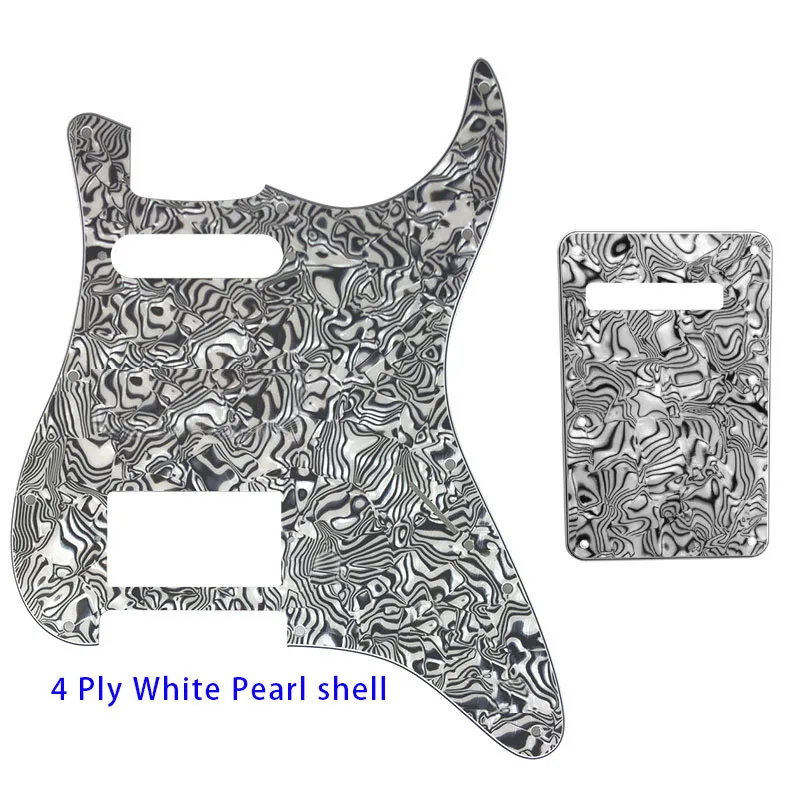 White Pearl Shell Запчасти для гитары-для США/Мехико Fd Strat 72' 11 винтовое отверстие стандарт PAF Humbcker Hs гитарная Накладка и задняя пластина скретч пластина - Цвет: White Pearl Shell