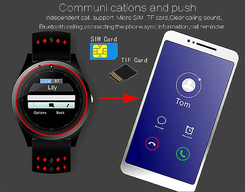 LANGTEK для мужчин женщин Bluetooth Смарт часы с камера Поддержка SMI/TF карты Smartwatch IOS
