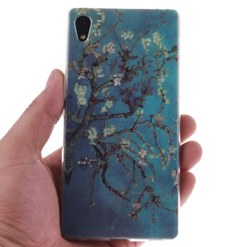 Мягкий чехол из ТПУ для телефона SONY Z4 защитный с изображением животных и цветов TX
