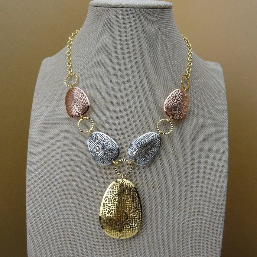 Yuminglai 2019 новый дизайн Роскошные Дубай Jewlries дамы Африканский три цвета комплект