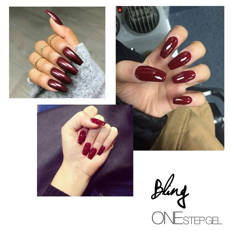 FOCALLURE Nails Art Soak off Гель лак для ногтей красный серебристый УФ светодиодный