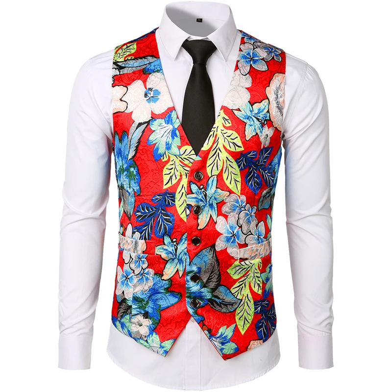 Высокое качество жилет с цветочным рисунком Мужской Жаккардовый S M L XL XXL мужской |