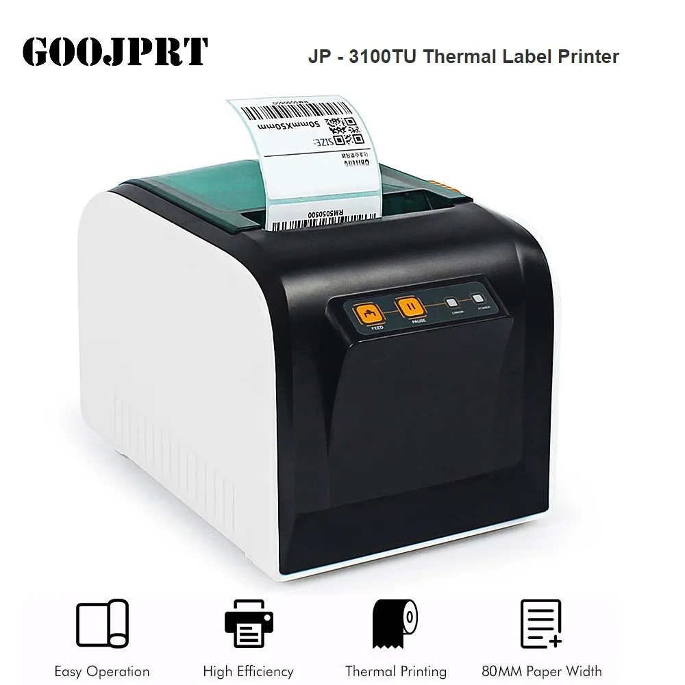 GOOJPRT JP 3100TU Термопринтер для печати этикеток 80 мм машинка с USB последовательным