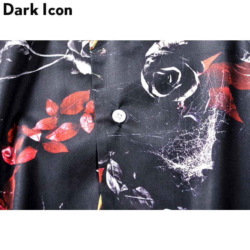 Тропическая гавайская рубашка Dark Icon мужская летняя в стиле ретро хип хоп с