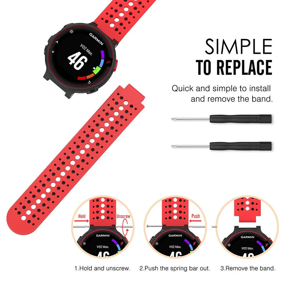 Силиконовый ремешок для наручных часов Garmin Forerunner 230/220/235/620/630/735XT | Электроника