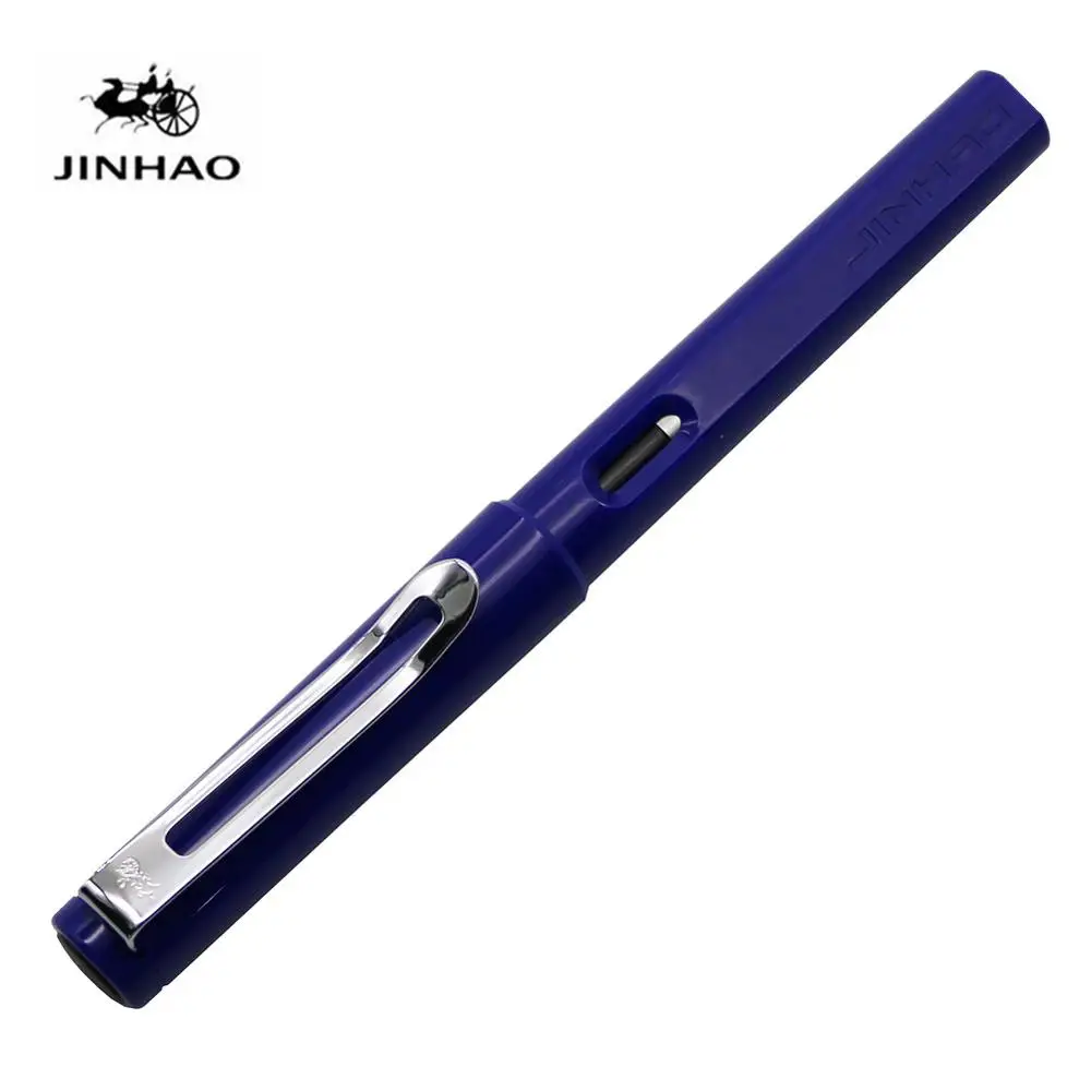 JINHAO 599 авторучка 19 видов цветов студент Материал: х/б. стильная куртка средней длины и Изысканные Перьевая ручка подарить как «подарок» или школьных принадлежностей - Цвет: blue