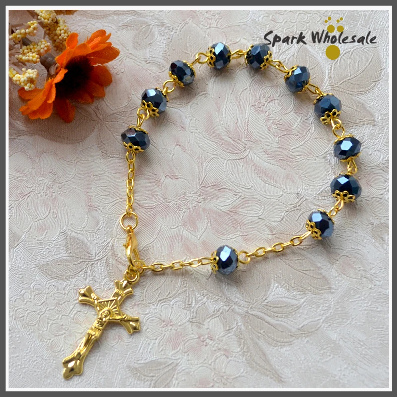 5 шт./лот браслет с прозрачным стеклом для крещения крещения|charm bracelet|rosary braceletbracelet