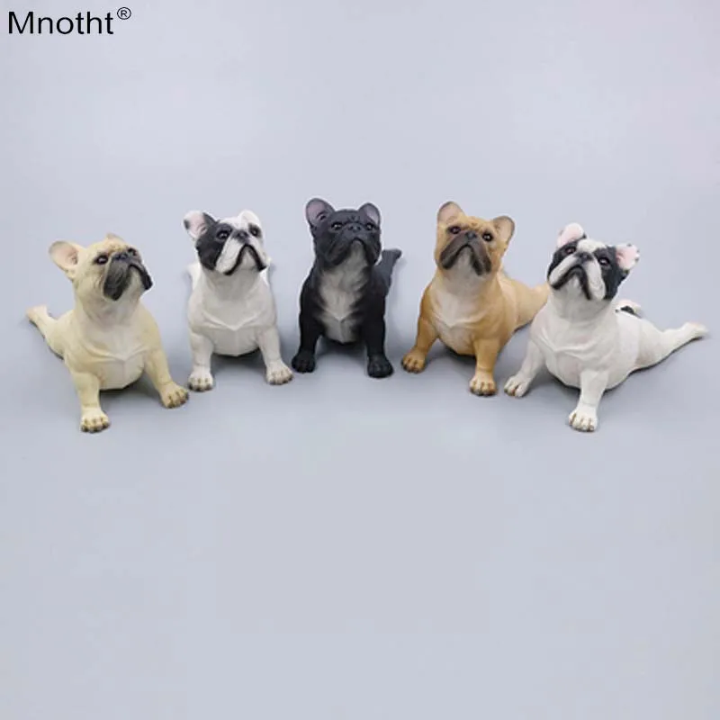 Модель собаки Mnotht 1/6 французский бульдог лицо вверх лежащая модель смоляная